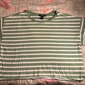 Forever 21 green and white striped shirt